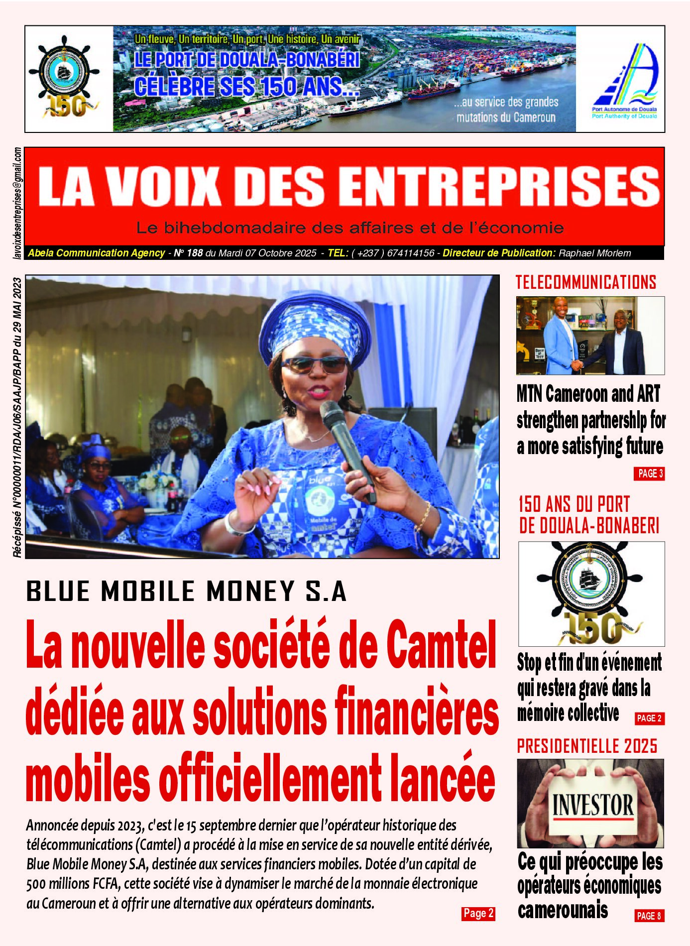 N°188 du Journal La Voix Des Entreprises