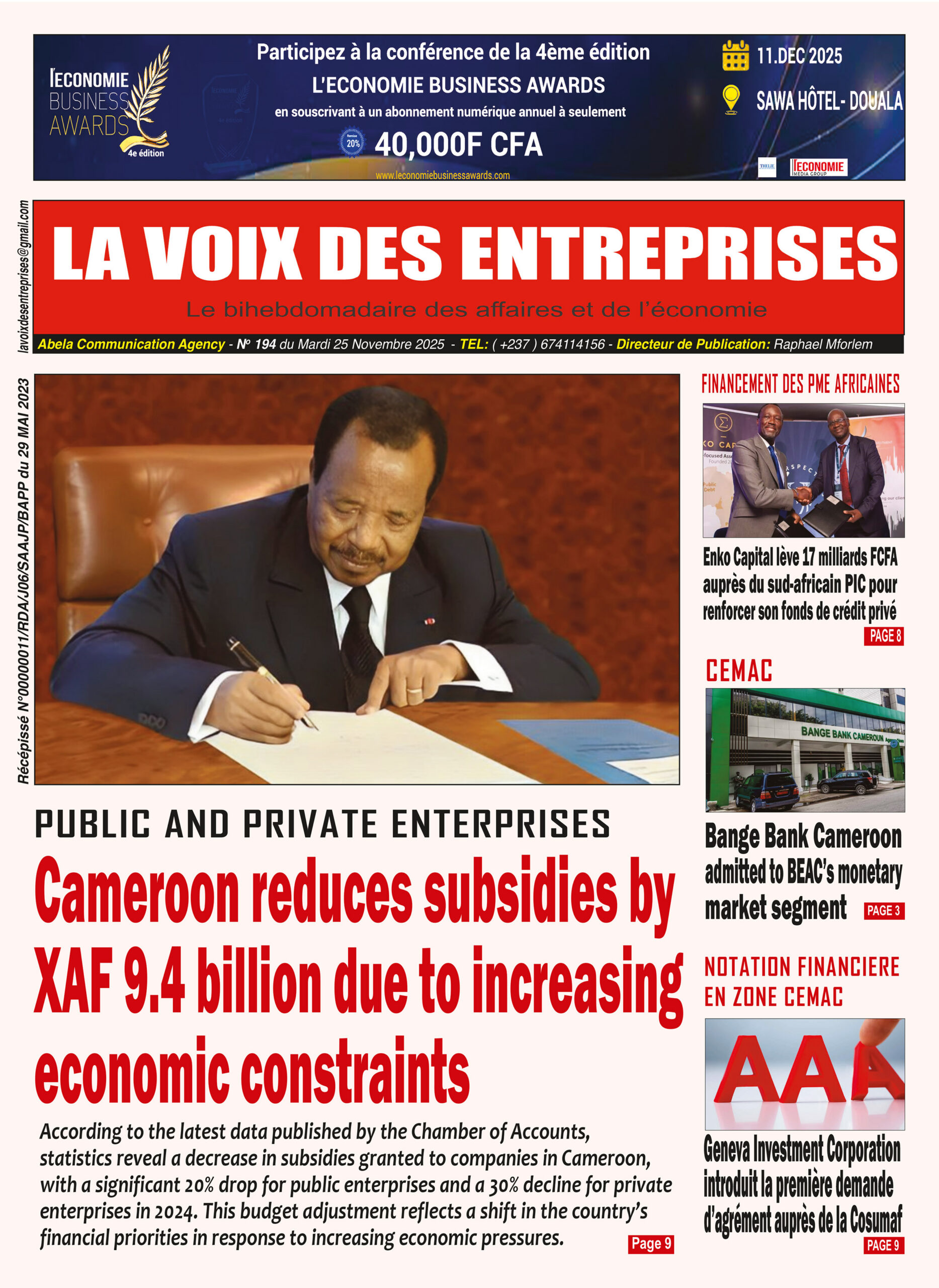 N°194 du journal La Voix Des Entreprises