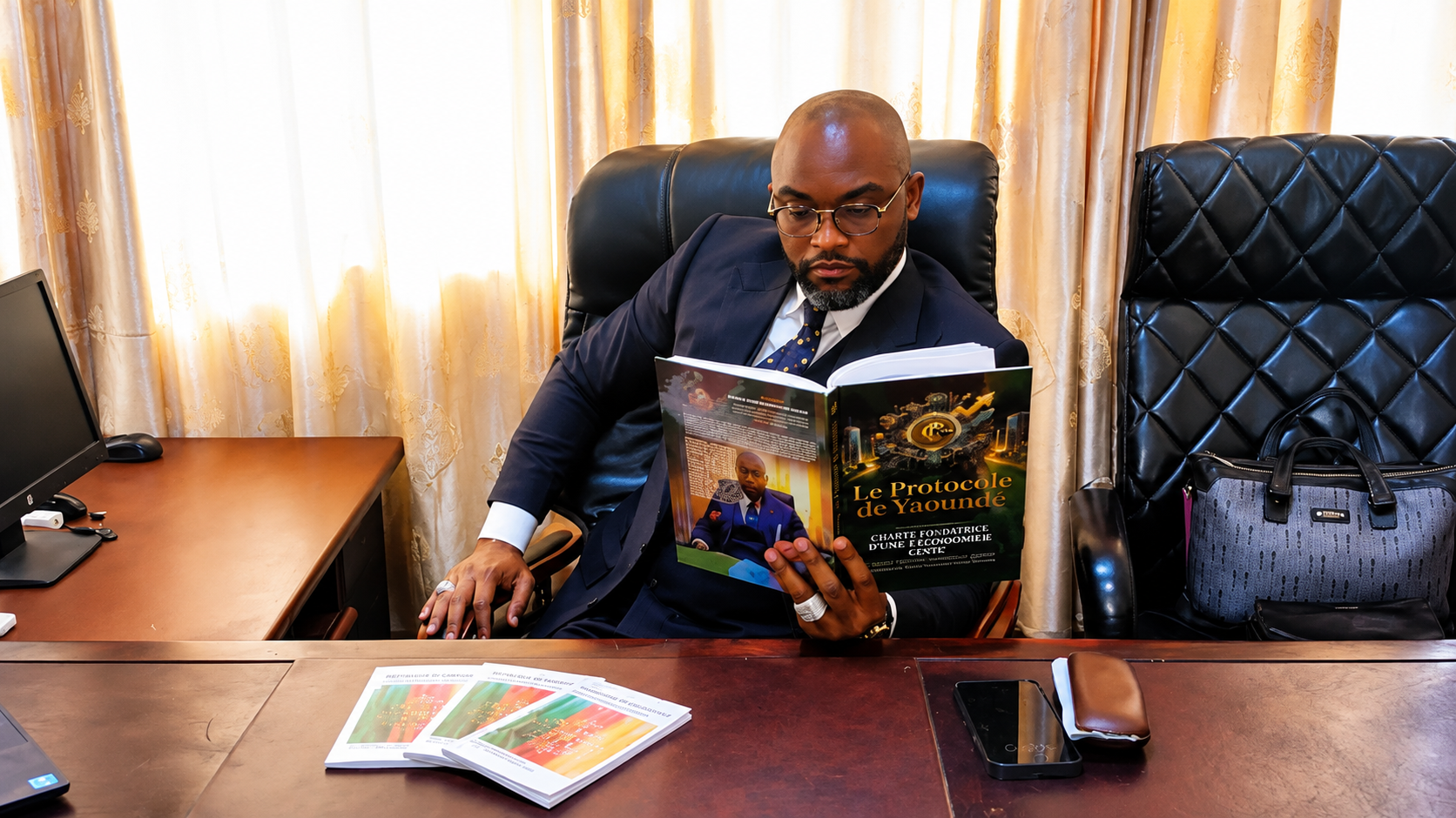 Couverture de l'ouvrage Le Protocole de Yaoundé (NOÉ) d'Abdel Akimi Ngapout Ngouh, inspecteur du Trésor et expert en finances publiques, consacré à la souveraineté économique, monétaire et numérique du Cameroun.