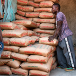 Des sacs de ciment et du clinker destinés à l'exportation, illustrant la montée des livraisons chinoises vers le Cameroun dans un contexte de recul de la demande intérieure en Chine.