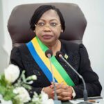 La présidente du Sénat du Gabon, Huguette Yvonne Nyana-Ekoume-Awori Onanga, lors de l'ouverture de la session parlementaire consacrée notamment à l'examen du budget 2027.