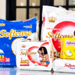 Produits d’hygiène Softcare fabriqués au Cameroun, dans l’unité de production de Dibamba.