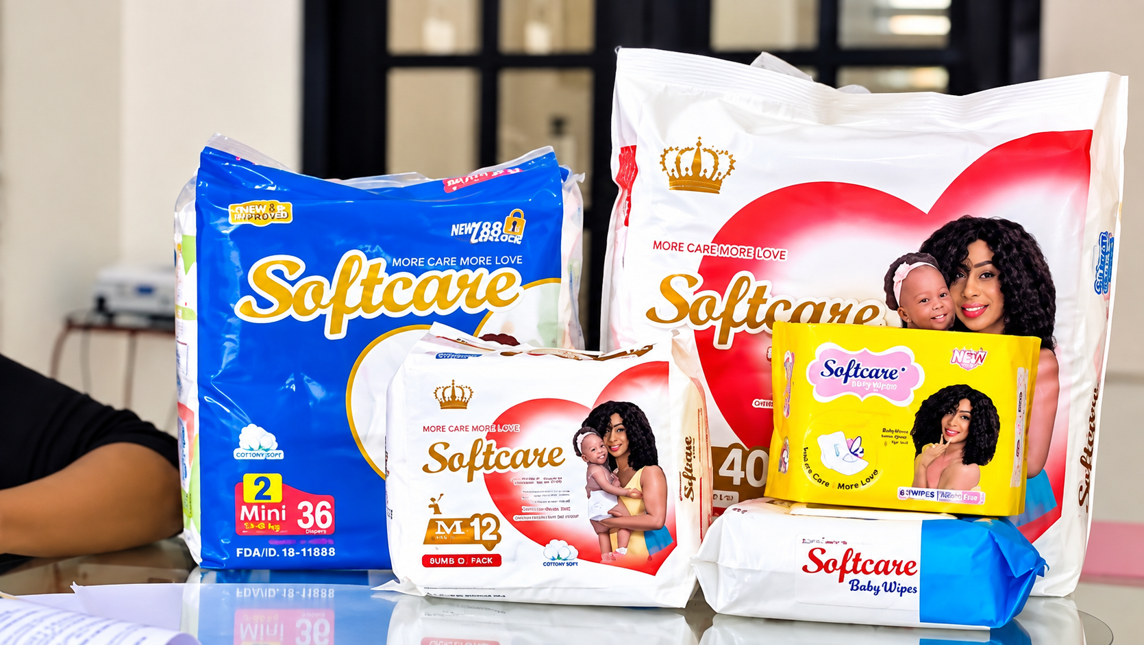 Produits d’hygiène Softcare fabriqués au Cameroun, dans l’unité de production de Dibamba.