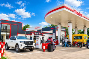 Première station-service Tradex à Kinshasa, en République démocratique du Congo.